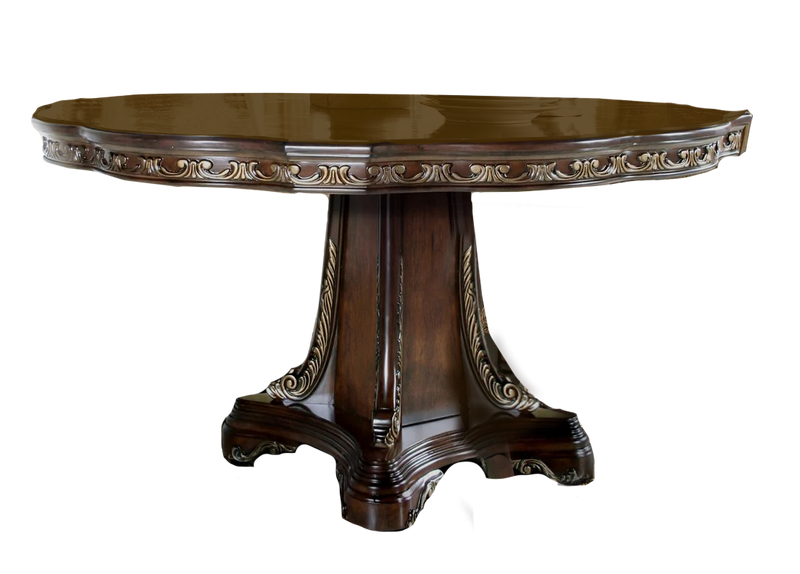 Mesa de comedor redonda de cerezo