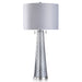 Elyse Smoke Diamond Plate Textured Glass Body Table Lamp With Designer Shade - Canales Furniture